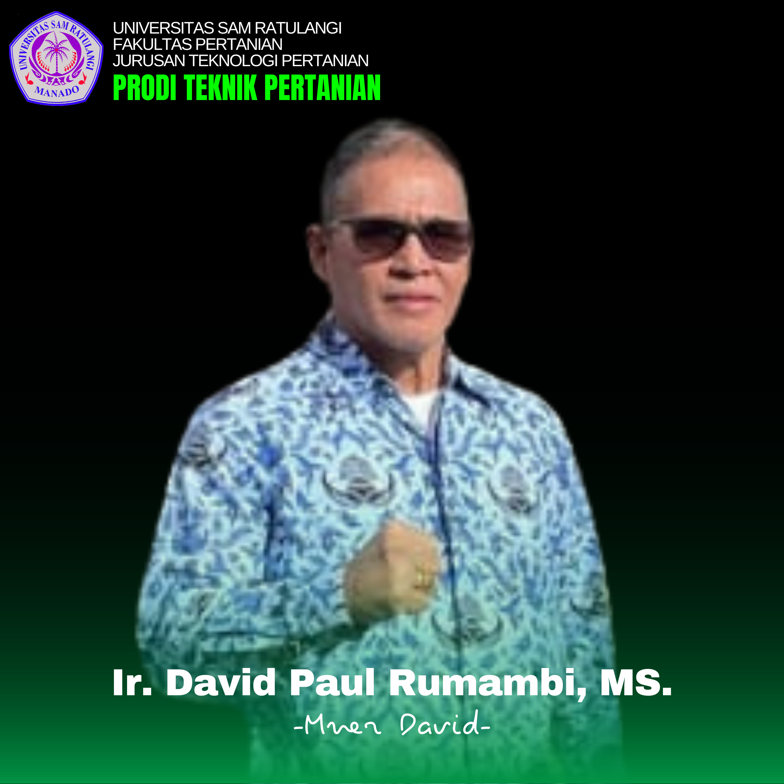 Ir. David Paul Rumambi, MS.