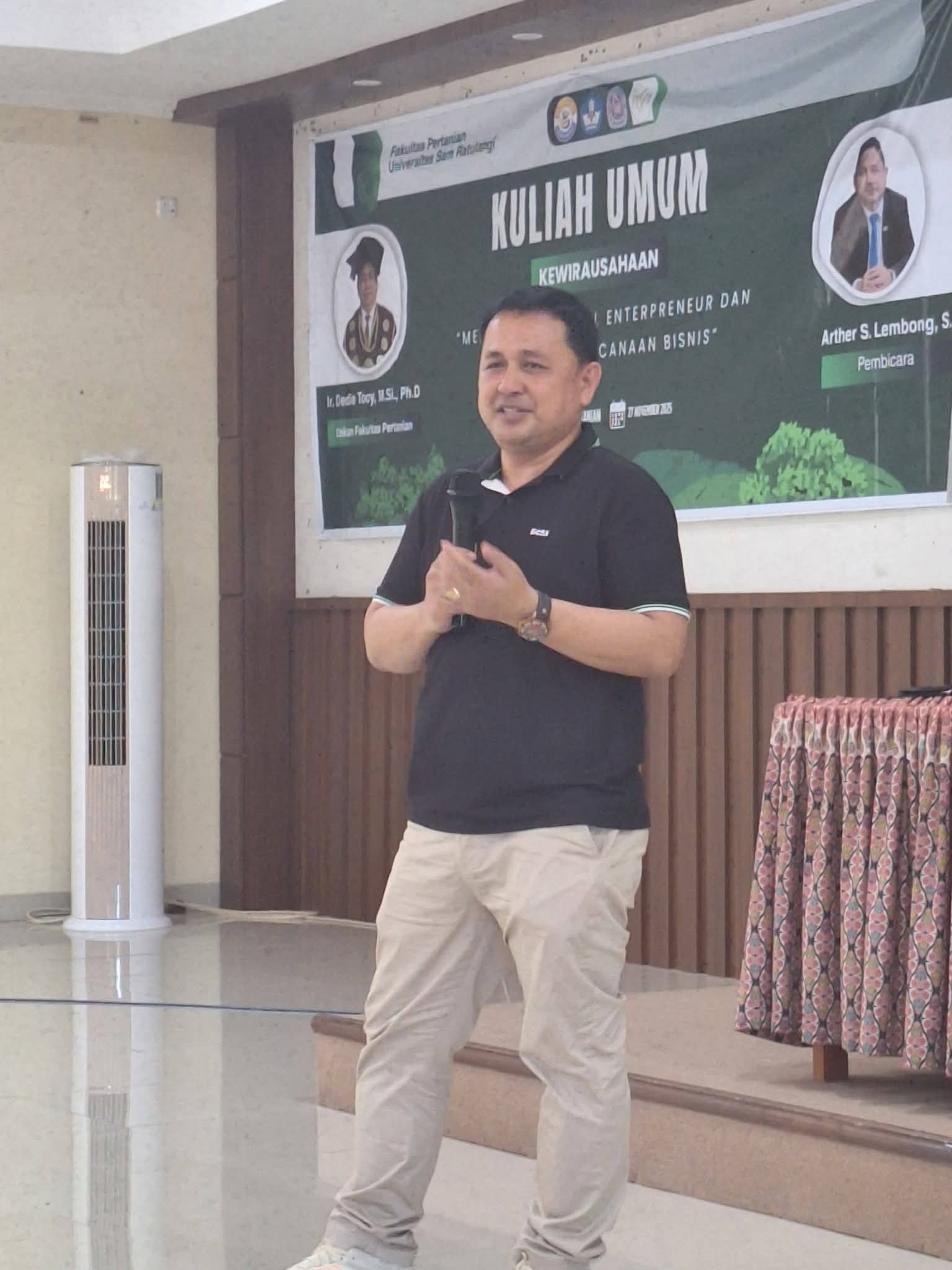 Kuliah Umum Kewirausahaan Fakultas Pertanian Unsrat, Kamis 27 November 2025